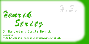 henrik stritz business card